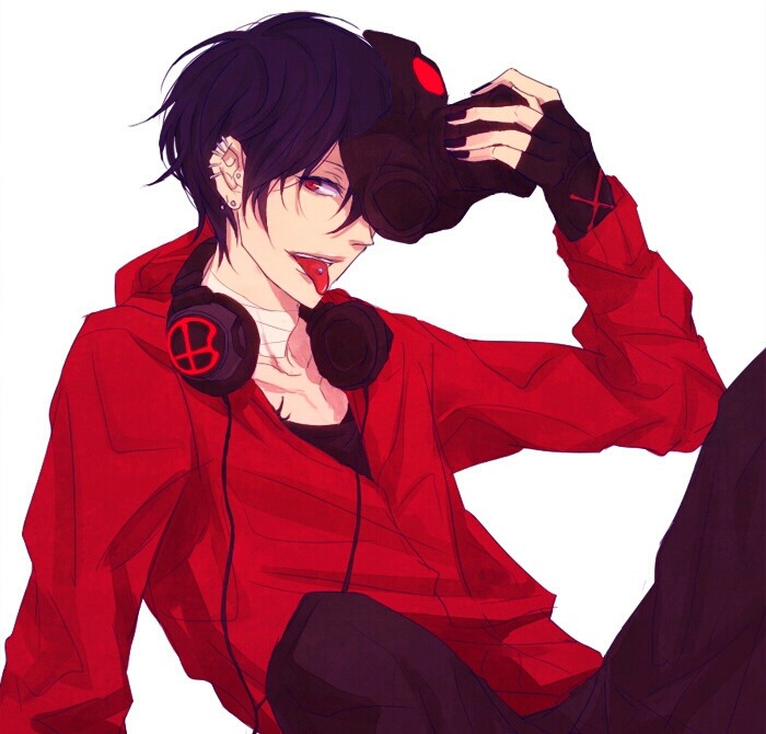 Black Hair Anime Boy With Red Eyes