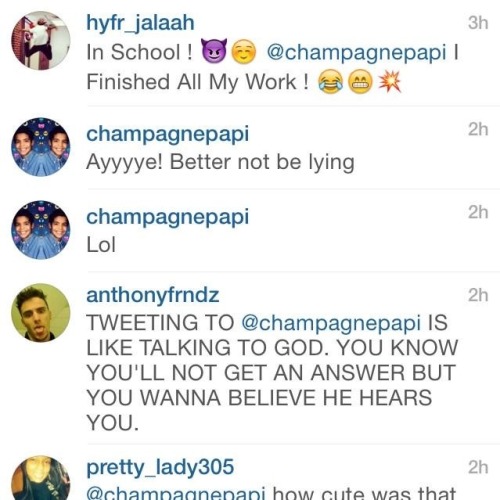 champagnewithpapi: drake is too much