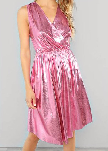 coquettefashion: Pink Party Dresses Satin Babydoll | Satin Wrap Satin Midi 