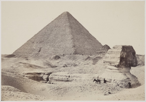 ancientart: The Sphinx and Great Pyramid, Gizeh. From the album: Egypt and Palestine, volume I;
