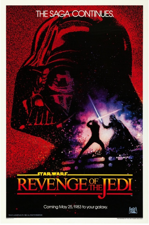 The original 1982 one sheet for Revenge of the Jedi.