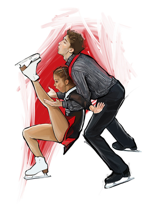 Some paintings of pair skaters and ice dancers I did during the last couple of months. The selection