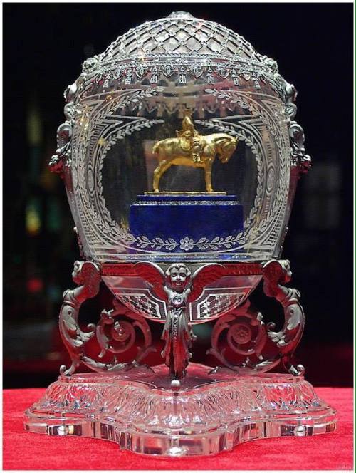 winterhill-aria:Faberge Imperial Easter Egg of Alexander III on horseback, or egg of the equestrian 