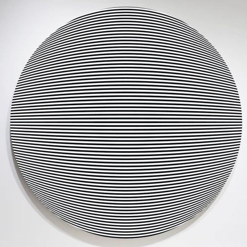 Round Liquid Mirrored Orb #JohnZoller Acrylic on Canvas 60 inch Diameter #fineart #contemporary #art