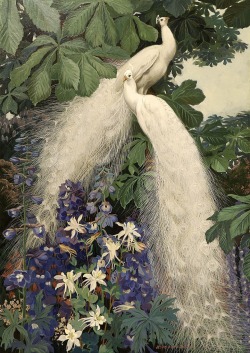 inland-delta:Jessie Arms Botke, White Peacocks