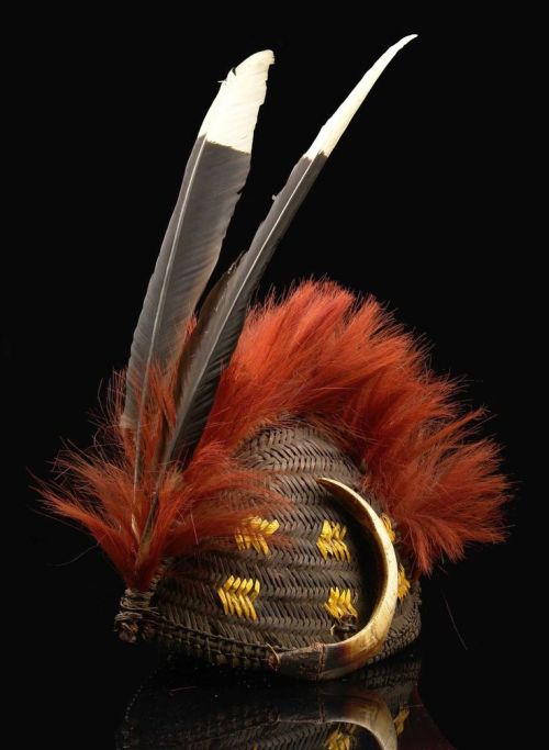 Ceremonial headdress of a Naga warrior, India.