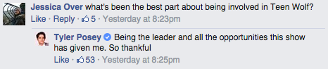 notanotherteenwolfpodcast: Some highlights from Posey’s Q&amp;A on facebook.