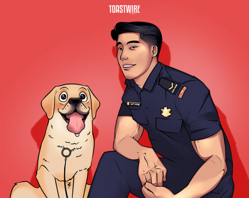 fuckyeahfuckstory: toastwire: Jun Kai the SCDF dog guy!As featured in goo.gl/hgCcAq Oo. So t