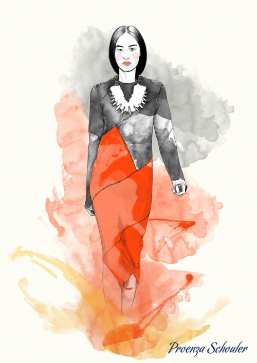 Fashion Illustration by Mustafa Soydan for Proenza Schouller