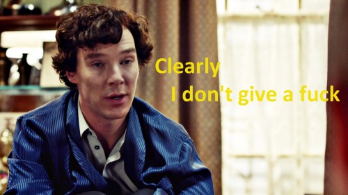 thebusylilbee: Sherlock: 50 shades of not giving a fuck (in HD tho) Bonus Edit: John’s reactio