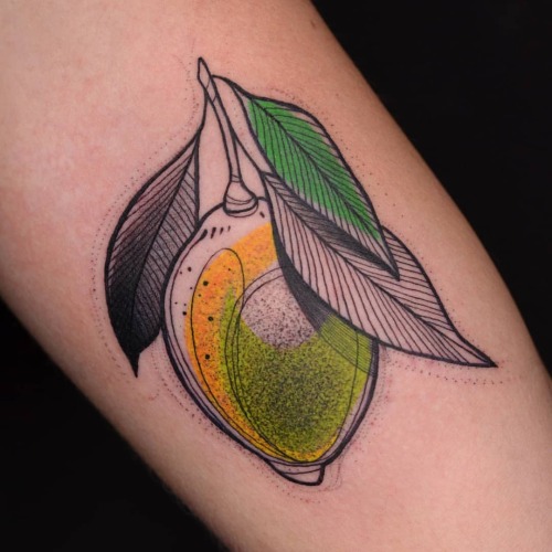 Lemon from my wannados - Thanks Lukas  . . . @pechschwarztattoo #tattoo #tattoowork #dotwork #lemon 