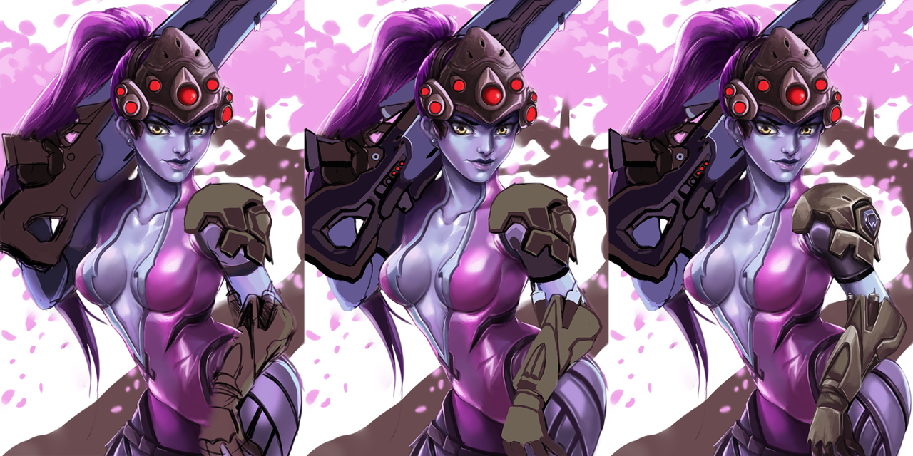 uguubear:  Process and final piece of Widowmaker! :) 