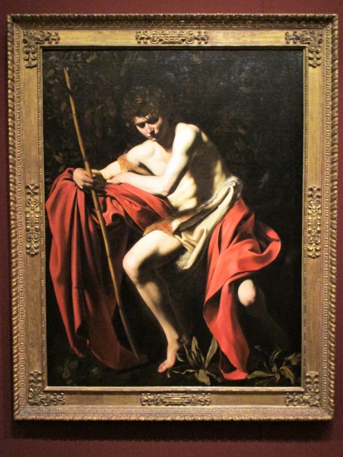 Saint John the Baptist in the Wilderness, 1604-05, by Michelangelo Merisi, called CaravaggioNelson-A