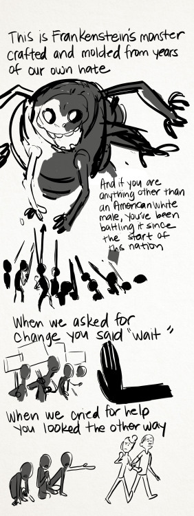 aphtoncorbin:  I made a comic, to express some of the emotions I’ve felt due to the latest election results! We have work to do.  