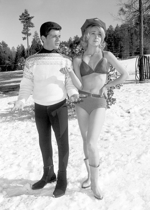 Frankie Avalon, Teri Garr / production still from the unaired pilot for Where the Action Is (ABC 196