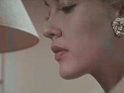 publicdomaindiva: A working girl reapplies her lipstick in “Coffee Break” (1958). You can watch it h