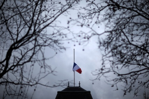 guardian:  The French national flag flies at a half mast. Photo: Fredrik Von Erichsen/dpa/Corbi