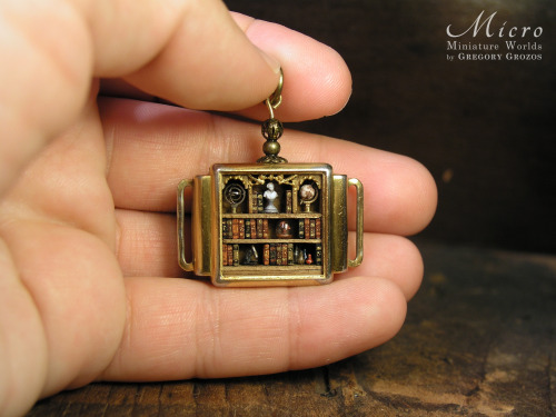 Here’s my latest miniature world! I find the library to be a powerful image, a symbol of our a