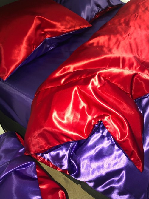 ACETATE SATIN - New red and purple acetate sheets are on!!