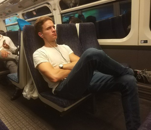 Oops, busted! @everydayhotness@metrocrush@guysontransit@tubecrush