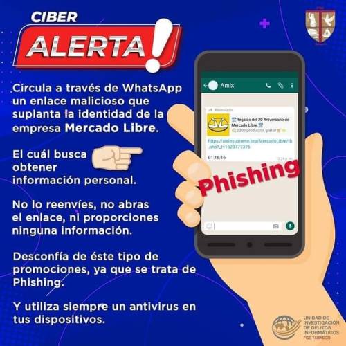 #ALERTA ⚠️Lanzan #Ciberalerta en #Tabasco por presunto fraude a través de #WhatsApp⚠️ https:/