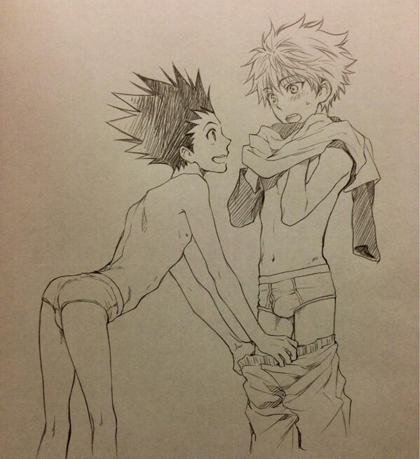 hunterxhunterlove:  Look at this Gon and Killua fanart by one of my favorite bl mangaka,