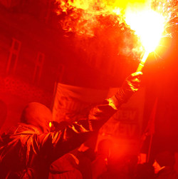 red-elvis:  antifascist manifestation in berlin 2012