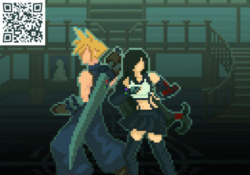 kleptodoodles:FFVII Halloween Week 2021 - Day 3 - VoicesEerie laughter surrounds Cloud and Tifa&hell