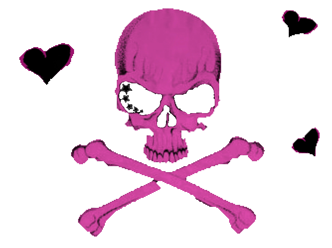 Transparent violet skull