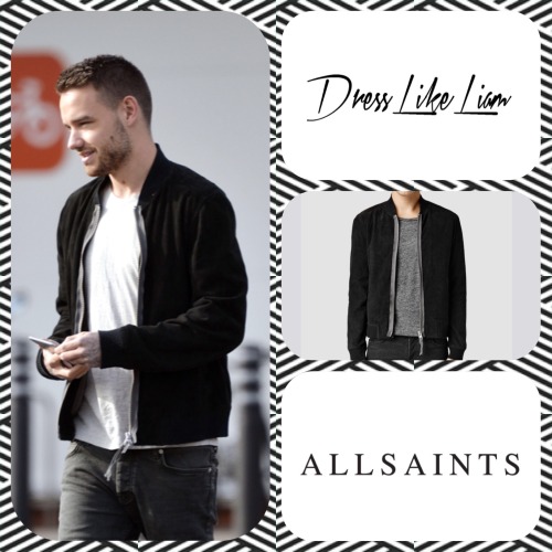 Liam outside Sainsbury’s, 29 Feb 2016. Jacket | AllSaints Touvier suede bomber $650 | SOLD OUTTwitte