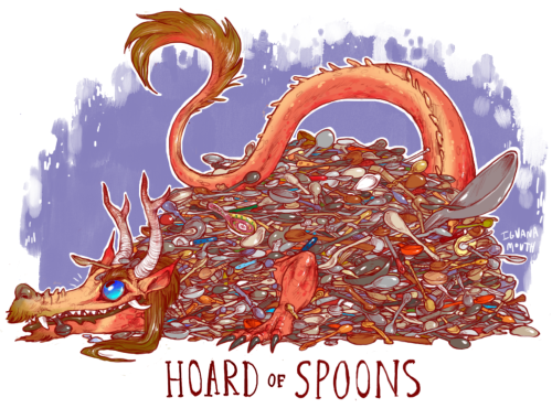 skreezilla:  skreezilla:  Here is a dragon spoon hoard for you since you’re not doing good.  I highly recommend laying on him- he is very warm and makes a nice heating pad. I also recommend having him eat your enemies. I mean….. He is warm!  Thank