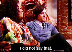 thewalkinggifs:Norman Reedus makes a tiny slip up on Talking Dead