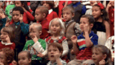 matterofawesome:  buzzfeed:  The kindergartener in this video signed her entire class Christmas concert for her deaf parents and it is incredibly cute.   I want that gif to be my eternal reaction to life. 