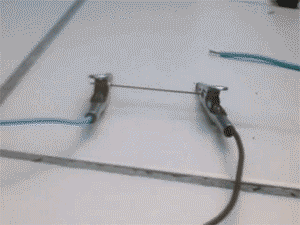 blazepress:  Electricity running through a pencil lead.