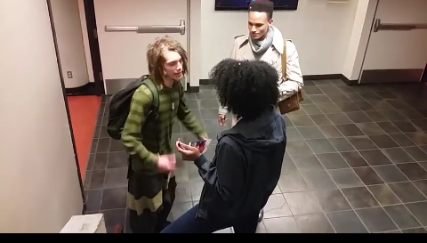 mixed-apocalyptic:  reverseracism:  This person was there to witness the black girl that got into it with the white guy who has dreads.  For those who can’t read the text:  “LETS BE FUCKING CLEAR about the San Fransisco State video. I WAS HERE FOR