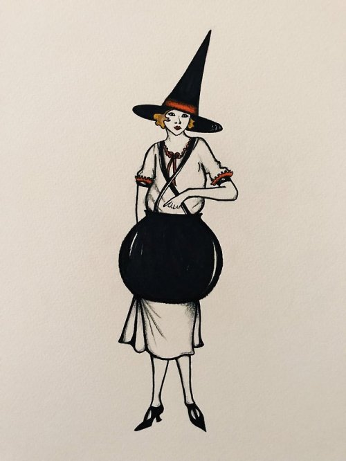 snootyfoxfashion:Vintage Style Halloween Girl Prints by lllittleghosttt