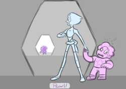 thesketcherlass:  - PART 1 - PART 2 - So how about that one AU where Pearl and Amethyst are the ones who’re permanently fused instead of Garnet? Have another one of those weird comic/animatic cross breeds I love so much. It was mostly a fun side thing