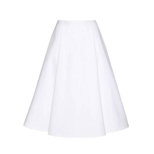 Box Pleat cotton-blend skirt