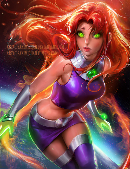 XXX Starfire Teen titan by sakimichan photo