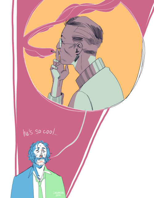 lazarusmakesart:there’s just something about smokers on balconies (alternatively: me, trying t