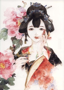 mingsonjia:《花·女词》 by 呀呀(Yaya) Flowers’ Symbolization in Chinese Culture  牡丹          Tree peony             (Mǔdān;  symbolize royalty in ancient China. Now it commonly symbolizes prosperity) 梅              Plum