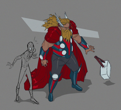 brakken-spideyverse: playin’ with a look for Thor!he big.