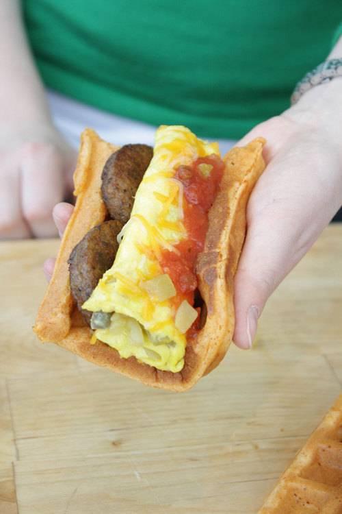 Now you don’t have to put on pants for a late-night taco run! Behold: The Waffle Taco (that yo