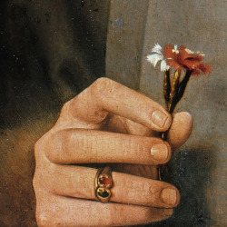 vincekris:  Man with pinks by Jan van Eyck  