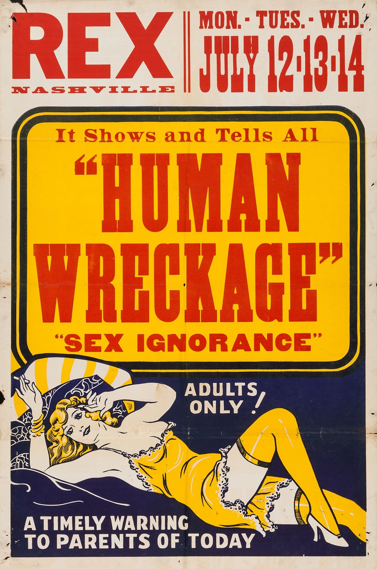 spicyhorror:  Human Wreckage (aka Sex Madness) 1938 