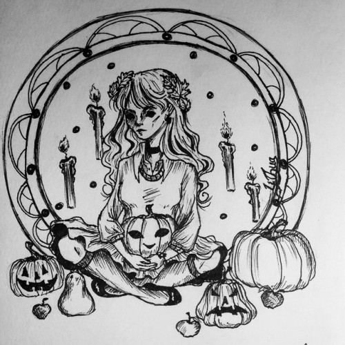 Inktober - day 1 - autumn witch