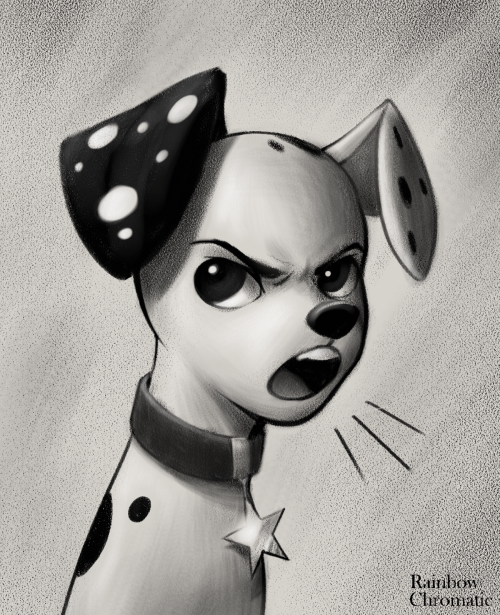 Charcoal Portraits Of Dolly And Dylan From 101 Dalmatian Street.I Really Enjoyed These Characters, Might