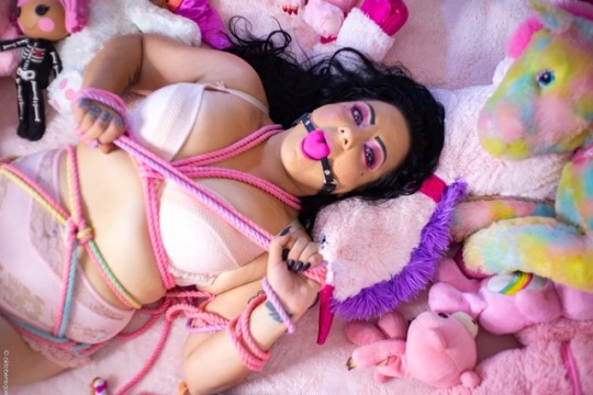krybabykristi:  ‪Krybaby💗🎀💜‬‪Photos by oktoberisque (on instagram)‬‪Ropes from boundbunnyrope (on instagram)‬