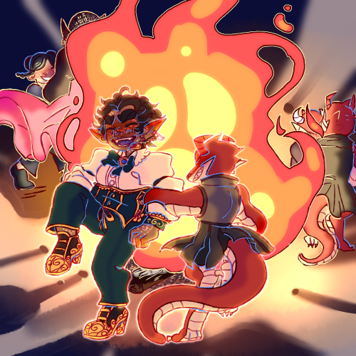 evieebun125: 016 | DanceI really wanted to draw hamid dancing and then skraak came along and well pa