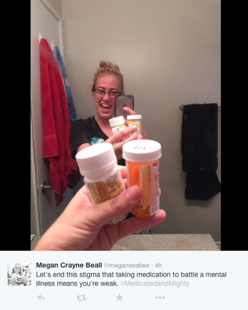 lucysweatslove:  lilghostpepper:  australopithecusrex:  micdotcom:   Women are tweeting antidepressant selfies to fight mental health stigma   Okay, but this is actually super important. I’d love to see it spread to include men, too, since they are